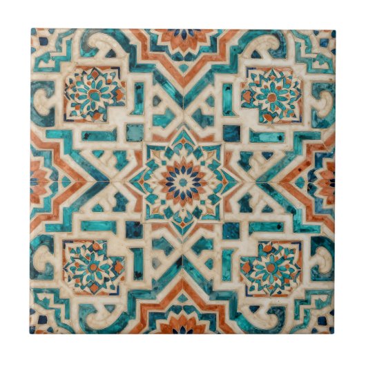 Moroccan Mosaic Pattern Fliese (Vorderseite)