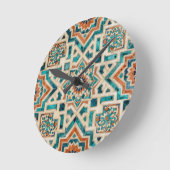 Moroccan Mosaic Pattern Runde Wanduhr (Winkel)