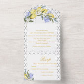 Moroccan Pattern Mediterranean Lemon Wedding  All In One Einladung (Innen Boden)