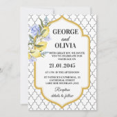 Moroccan Pattern Mediterranean Lemon Wedding Einladung (Vorderseite)