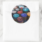 Moroccan Plate At Market Runder Aufkleber (Tasche)