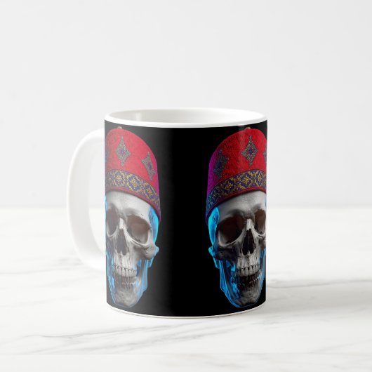 Moroccan Skull Art Kaffeetasse (Vorderseite Links)