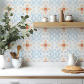 Moroccan style tile flower orange grey summer fliese