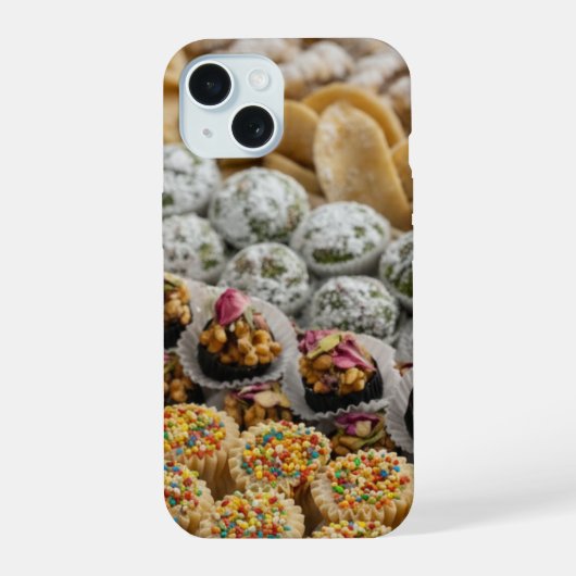 Moroccan Sweets Dessert Pattern iPhone Case  15 Hülle (Rückseite)