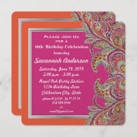 Moroccan Tangerine & Fuchsia 40th Birthday Party