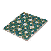 Moroccan Teal and Gold Islamic Geometric Seamless  Fliese (Seite)
