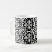 Moroccan tile - black with white background kaffeetasse (Vorderseite Links)
