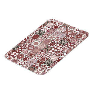 Moroccan tile - bordo and black magnet