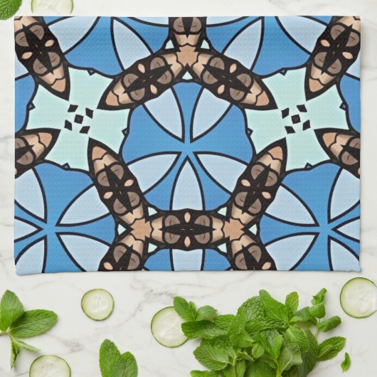 Moroccan Tile Pattern -2 Geschirrtuch (Gefaltet)