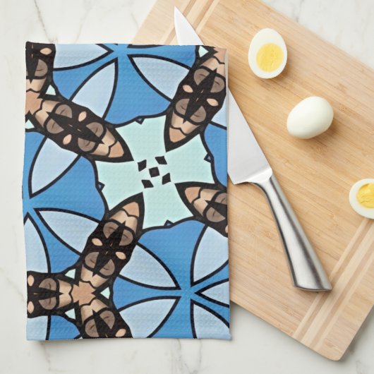 Moroccan Tile Pattern -2 Geschirrtuch (Viertel Falte)