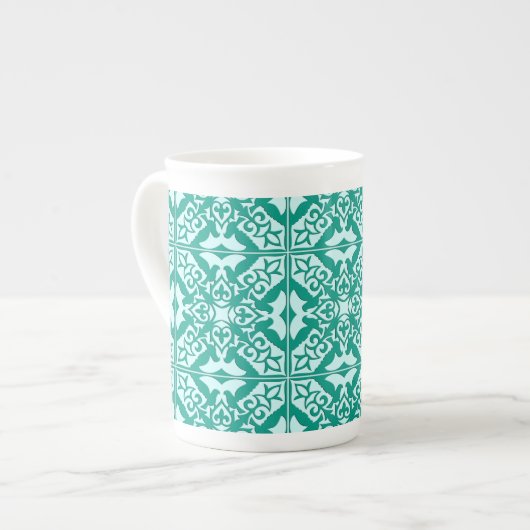 Moroccan tile - turquoise and aqua porzellantasse (Vorderseite Links)
