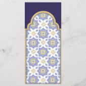 Moroccan Tile Wedding Menu Card Menükarte (Rückseite)