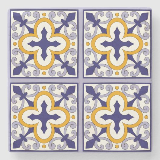 Moroccan Tiles Pattern #2 Steinuntersetzer (Vorderseite)