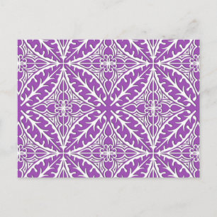 Moroccan tiles - violet and white postkarte