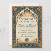 Moroccan Wedding Invitation Template – Elegant Isl Einladung (Vorderseite)
