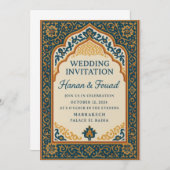 Moroccan Wedding Invitation Template – Elegant Isl Einladung (Vorne/Hinten)