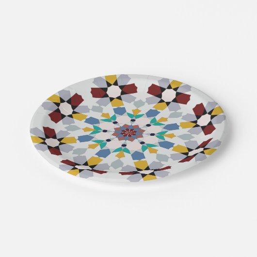 Moroccan Zelije!Moroccan Zellige Pappteller (Schrägansicht)