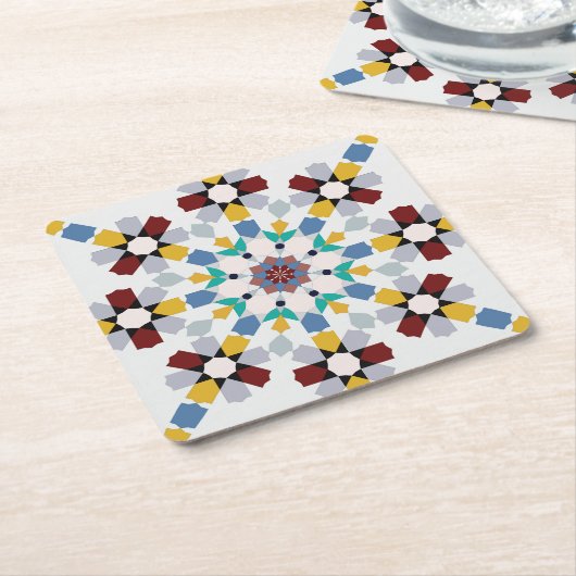Moroccan Zelije!Moroccan Zellige Rechteckiger Pappuntersetzer (angewinkelt)