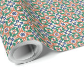 Moroccan Zellige Geometric Pattern Wrapping Paper Geschenkpapier (Rolleneckpunkt)