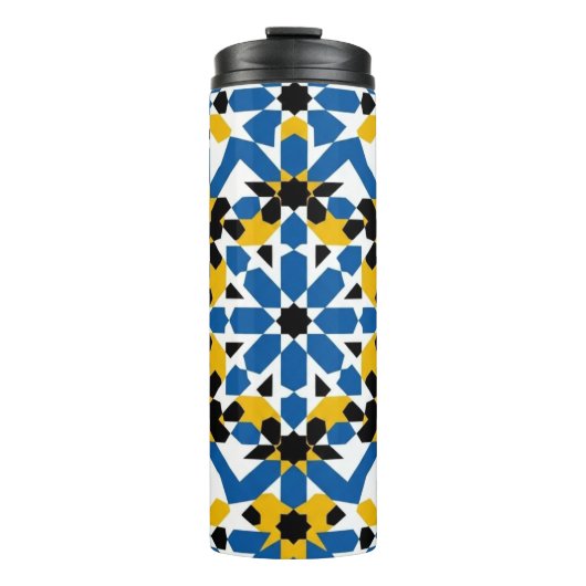 Moroccan Zellige Geometric Tile Pattern Art Design Thermosbecher (Vorderseite)