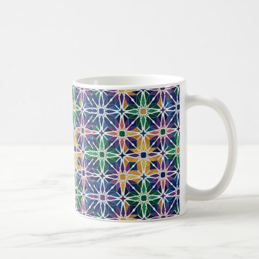 Moroccan Zellige Geometric Tile Pattern  Kaffeetasse (Rechts)