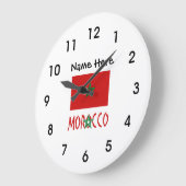 Morocco and Moroccan Flag with Your Name Große Wanduhr (Winkel)