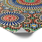 Morocco arab mosaic islac religiöses Muster Poster (Ecke)