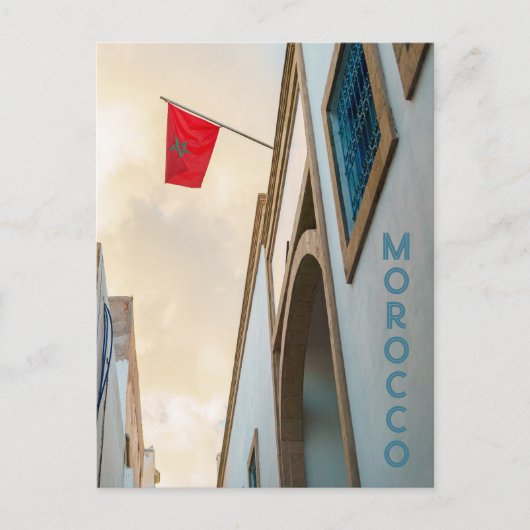 Morocco Architecture with Flag, travel photo Postkarte (Vorderseite)