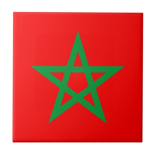 morocco country flag symbol star fliese (Vorderseite)