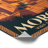  Morocco Desert Illustration Travel Art Vintage Poster (Ecke)