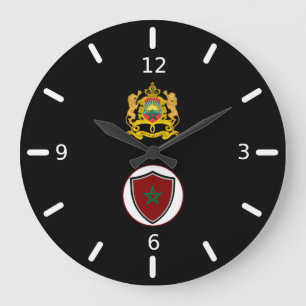 Morocco flag-coat arms large clock große wanduhr