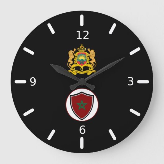 Morocco flag-coat arms large clock große wanduhr (Vorderseite)