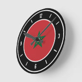 Morocco Flag Elegant Runde Wanduhr (Winkel)