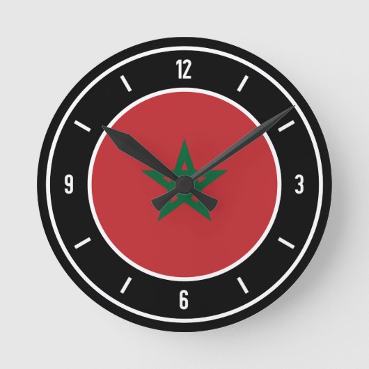 Morocco Flag Elegant Runde Wanduhr (Vorderseite)