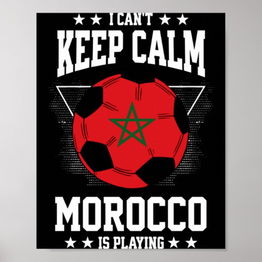 Morocco Football Jersey 2022 Flag Funny Soccer Lov Poster (Vorne)