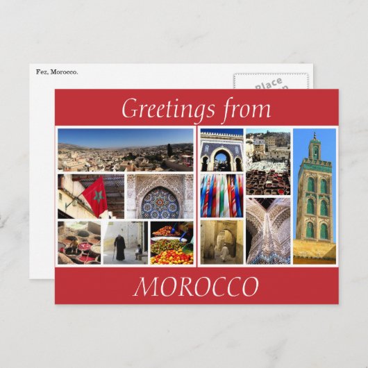 Morocco-Grüße Postkarte (Vorne/Hinten)
