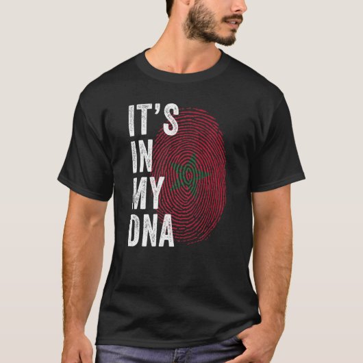 Morocco It's In My DNA Moroccans Fingerprint Moroc T-Shirt (Vorderseite)
