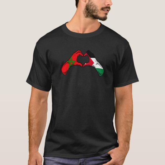 Morocco Jordan Flag - Moroccan Jordanian Heart Pre T-Shirt (Vorderseite)