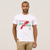 Morocco Map Art – Red & Green Moroccan T-Shirt (Vorne ganz)
