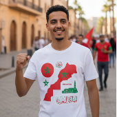 Morocco Map & Flag Sticker T-Shirt