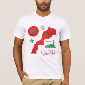 Morocco Map & Flag Sticker T-Shirt (Vorderseite)