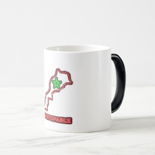 Morocco Map Neon Unstoppable Ceramic Coffee Mug Verwandlungstasse (VorderseiteRechts)