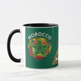 Morocco Map Star Flag Heritage Travel Coffee Mug Tasse