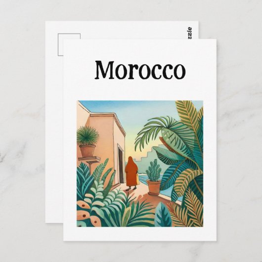 Morocco Marrakech Postkarte (Vorne/Hinten)