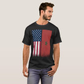 Morocco Moroccan American Flags Proud USA Morocco T-Shirt (Vorne ganz)