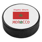 Morocco Moroccan Flag Red Personalized Name Eishockey Puck (3/4)