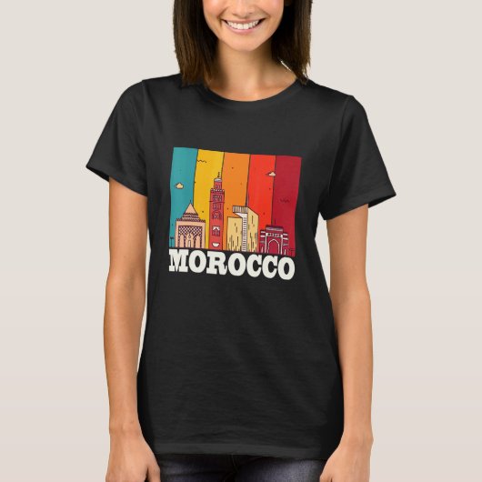 Morocco Skyline Africa Souvenir Moroccans Gibralta T-Shirt (Vorderseite)