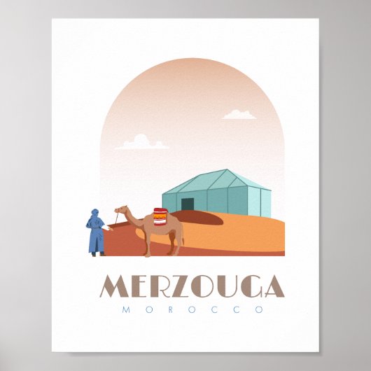 Morocco Skyline von Merzouga Poster (Vorne)