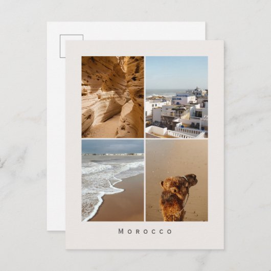Morocco Travel Photo Collage (Sandy coasts) Postkarte (Vorne/Hinten)
