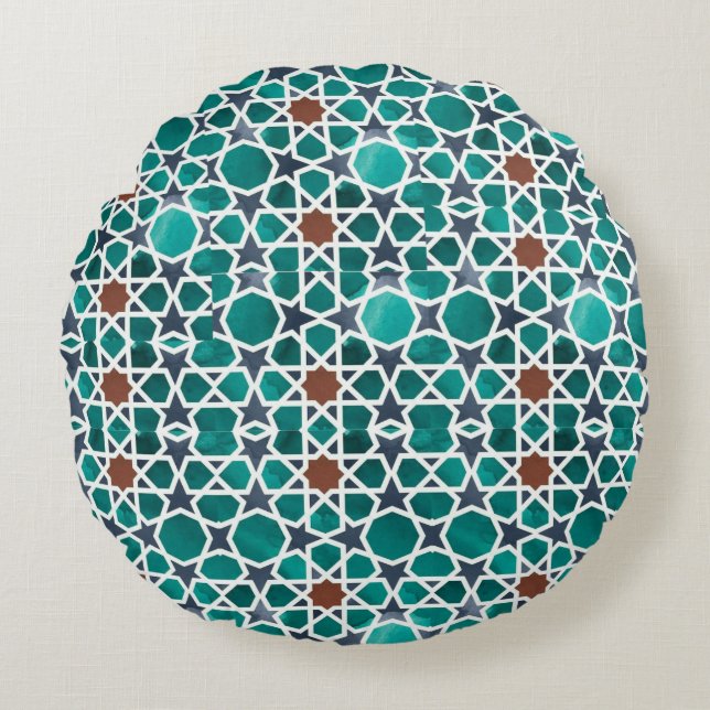 Moroccon Round Pillow Rundes Kissen (Vorderseite)